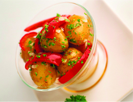 Warm Potato, Onion and Red Pepper Salad